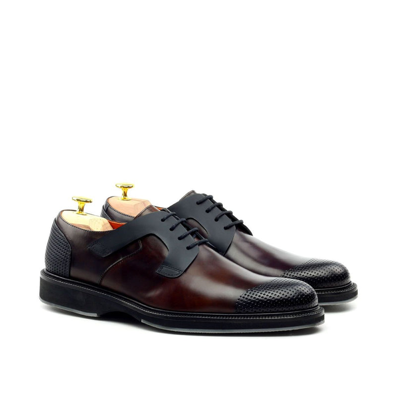 Ambrogio Men's Shoes Graphite & Cherry Rubber Coated / Calf-Skin Leather Derby Oxfords (AMB2036)-AmbrogioShoes