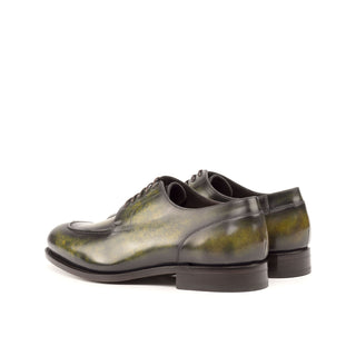 Ambrogio Men's Shoes Khaki Green Patina Leather Derby (AMB2060)-AmbrogioShoes