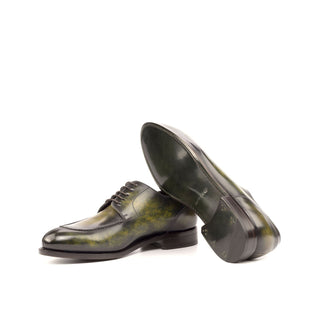Ambrogio Men's Shoes Khaki Green Patina Leather Derby (AMB2060)-AmbrogioShoes