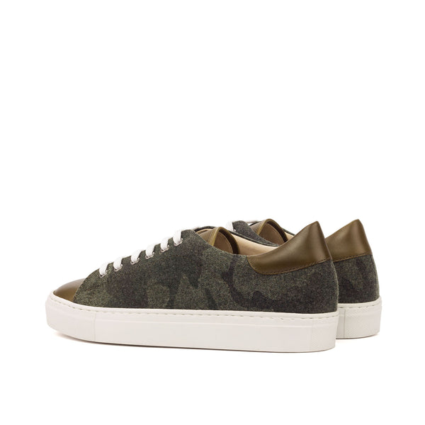Ambrogio Men's Shoes Olive & Camo Fabric / Calf-Skin Leather Trainer Sneakers (AMB2102)-AmbrogioShoes