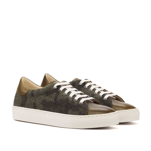Ambrogio Men's Shoes Olive & Camo Fabric / Calf-Skin Leather Trainer Sneakers (AMB2102)-AmbrogioShoes