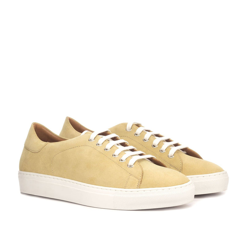 Ambrogio Men's Shoes Sand Suede / Calf-Skin Leather Trainer Sneakers (AMB2098)-AmbrogioShoes