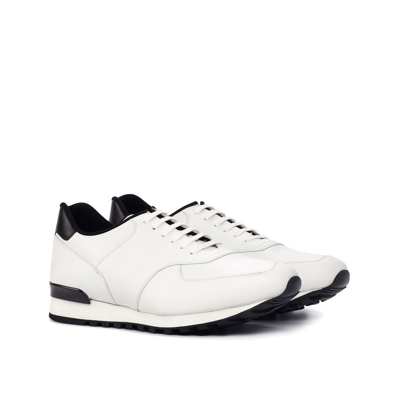 Ambrogio Men's Shoes White Calf-Skin Leather Casual Sneakers (AMB2072)-AmbrogioShoes