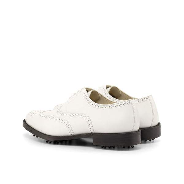 Ambrogio Men's Shoes White Calf-Skin Leather WingTip Oxfords (AMB2066)-AmbrogioShoes