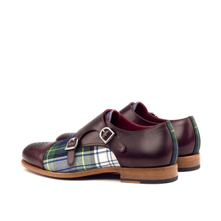 Ambrogio Multi Color Fabric / Calf-Skin Leather Monk-Straps Loafers (AMB1393)-AmbrogioShoes