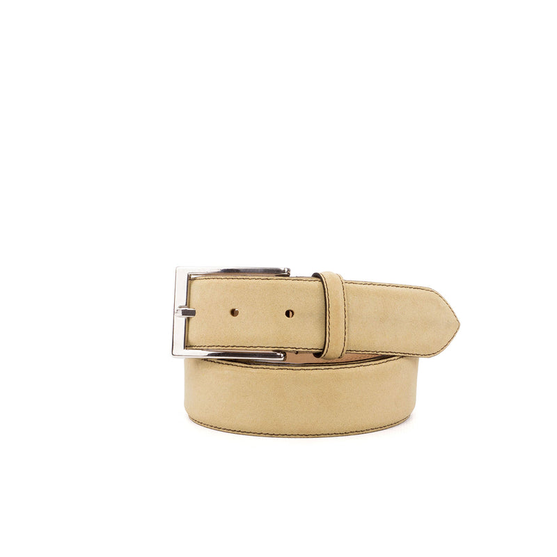 Ambrogio 3567 Sand Lux Suede Leather Hampton Men's Belt (AMBB1009)-AmbrogioShoes