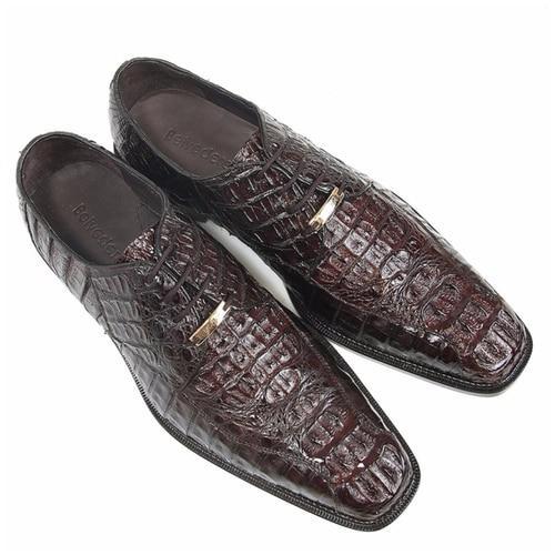 Belvedere Shoes Men's Chapo Brown Genuine Hornback Crocodile Oxfords 1465 (BV2308)-AmbrogioShoes