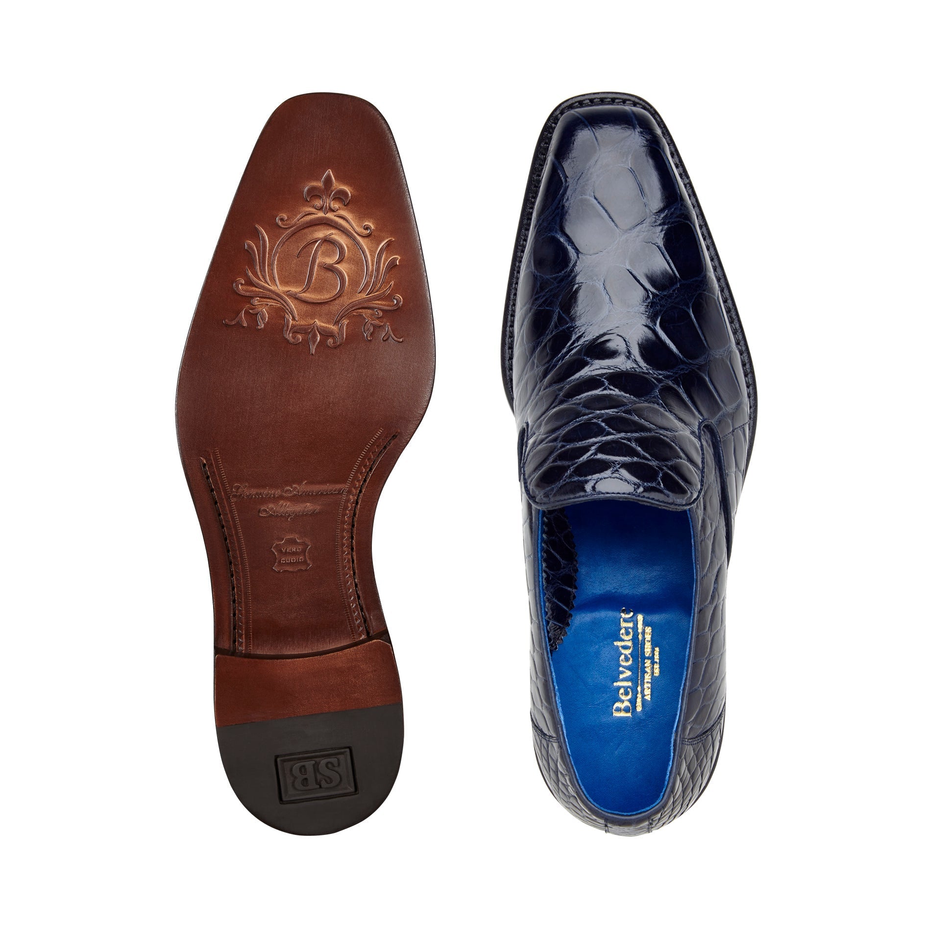 Belvedere Genova R53 Men's Designer Shoes Navy Exotic Alligator Slip-O –  AmbrogioShoes