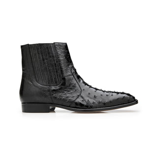 Belvedere R55 Roger Exotic Ostrich Skin Ankle Zipper Boots (BV3107)-AmbrogioShoes