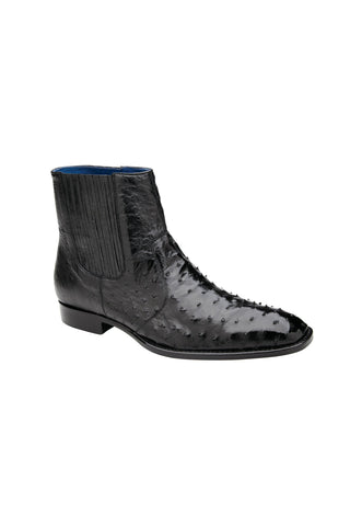 Belvedere R55 Roger Ostrich Skin Ankle Zipper Boots (BV3107)-AmbrogioShoes