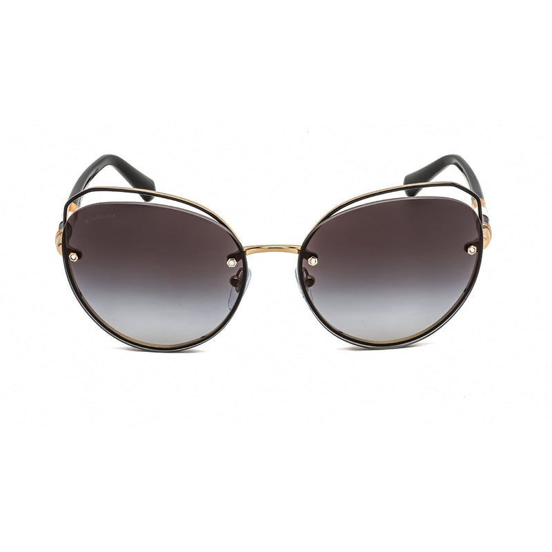 Bvlgari BV6136B Sunglasses Black/Pink Gold / Grey Gradient-AmbrogioShoes