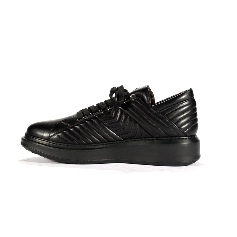 Cesare Paciotti Mens Black Napa Leather Sneakers(CPM5490)-AmbrogioShoes