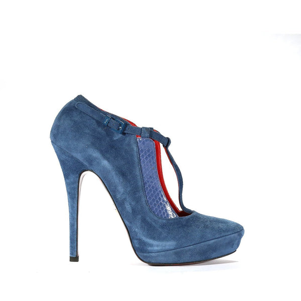 Cesare Paciotti Women's Shoes Blue Suede leather High Heel Sandals (CPW909)-AmbrogioShoes