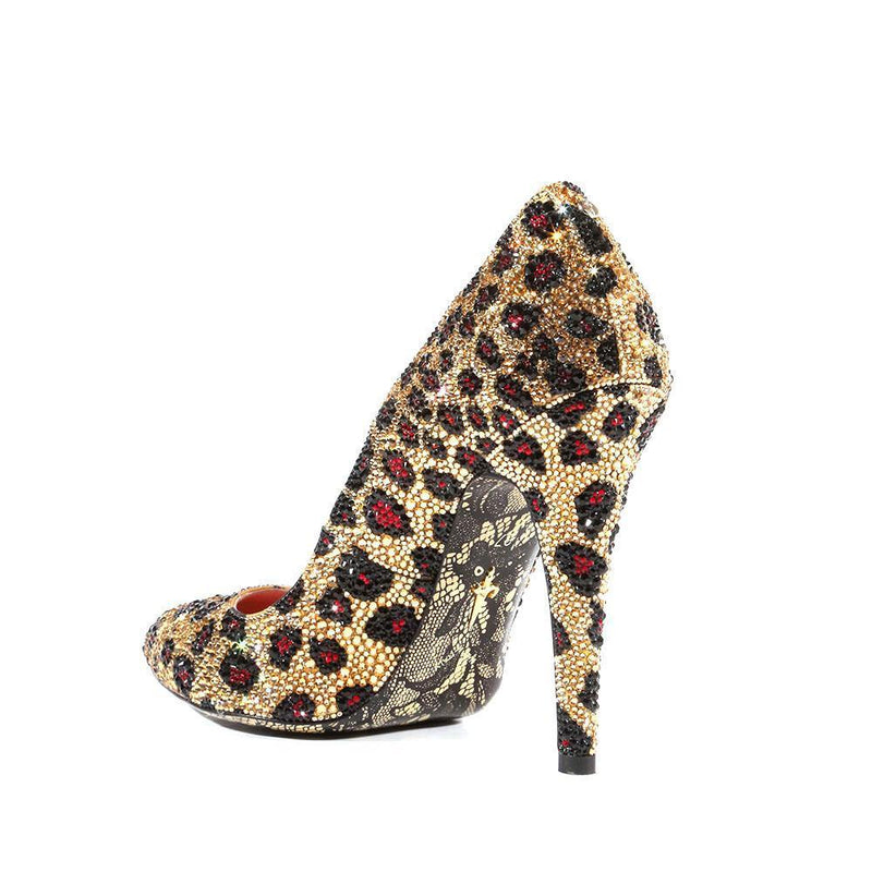Cesare Paciotti Fully Strassed Crystalized Leopard Pumps PB878110T (CPWCRY642)-AmbrogioShoes
