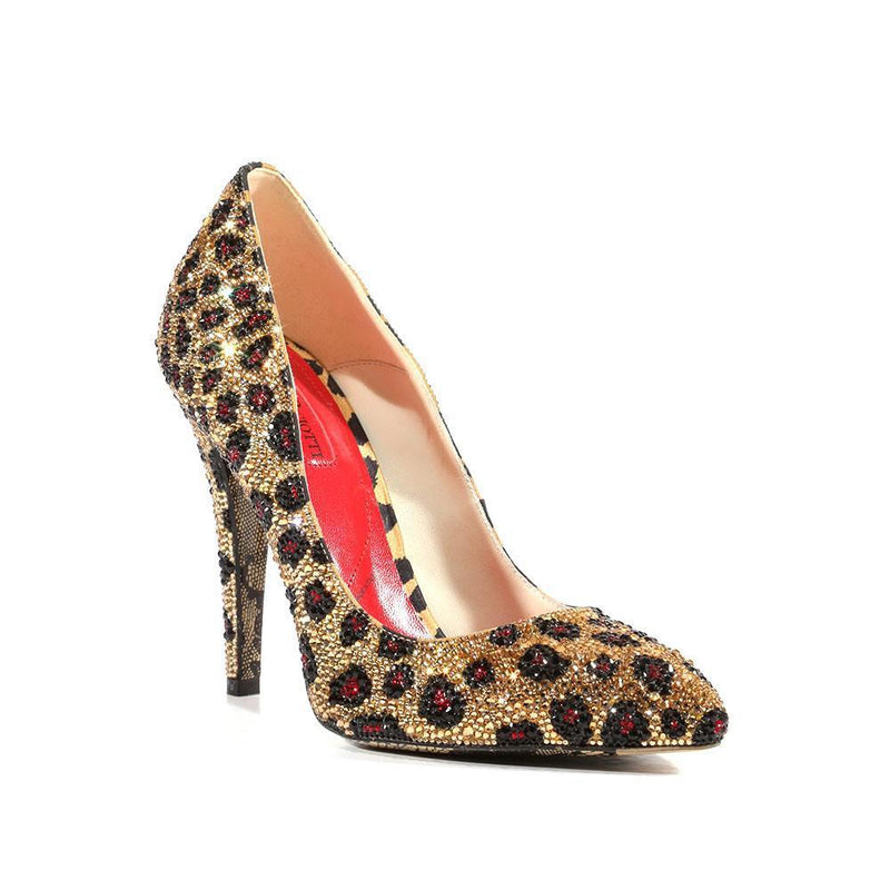 Cesare Paciotti Fully Strassed Crystalized Leopard Pumps PB878110T (CPWCRY642)-AmbrogioShoes