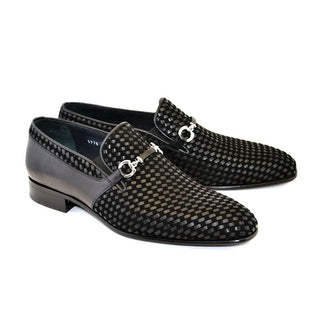 Corrente 5776 Men's Shoes Woven Suede & Calf-Skin Leather Horse-Bit Loafers (CRT1216)-AmbrogioShoes