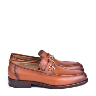 Corrente 5844 Men's Shoes Tan Deer-Skin Leather Horsebit Loafers (CRT1443)-AmbrogioShoes