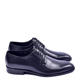 Corrente 6291 Black Calf-Skin Leather Plain Toe Lace Up Derby (CRT1318)-AmbrogioShoes