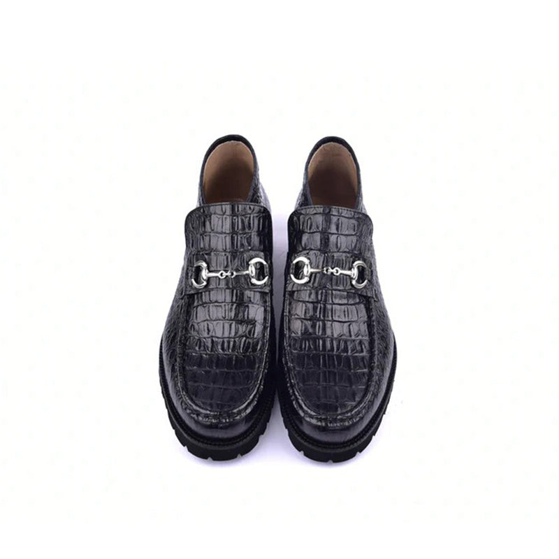 Corrente C03023 5786 Men's Shoes Black Crocodile Print / Calf-Skin Leather Boots (CRT1454)-AmbrogioShoes