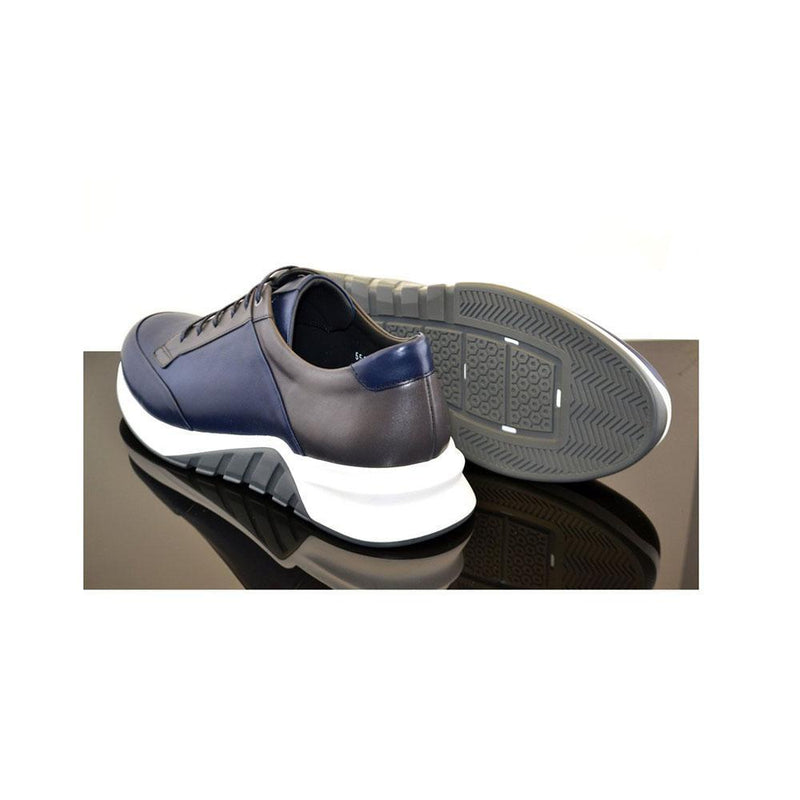Corrente C037-5569 Men's Shoes Navy Calf-Skin Leather Sneakers (CRT1200)-AmbrogioShoes