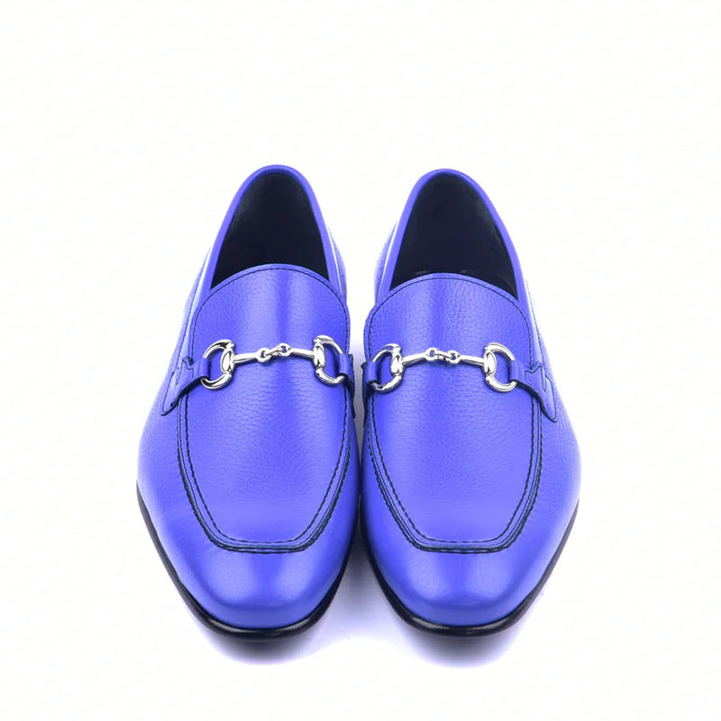 Corrente C11101 4428 Men's Shoes Blue Grain Bit Buckle Loafers (CRT1340)-AmbrogioShoes