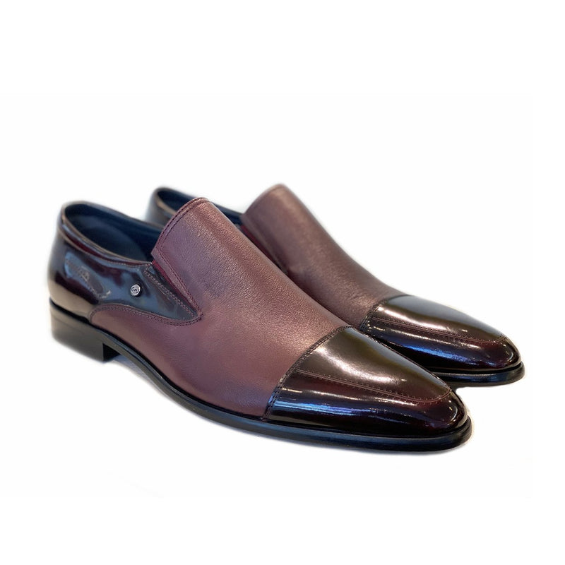 Corrente C139-3519 Men's Shoes Burgundy Patent / Calf-Skin Leather Loafers (CRT1243)-AmbrogioShoes