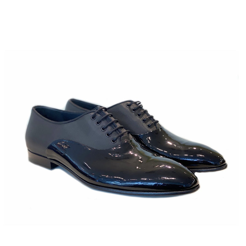 Corrente C187-4414-1 Men's Shoes Black Patent / Matte Calf-Skin Leather Oxfords (CRT1249)-AmbrogioShoes