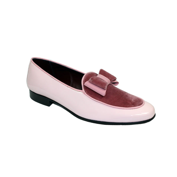 Duca Amalfi Men's Shoes Pink Patent Leather-Velvet, Leather Lining Formal Loafers (D1005)-AmbrogioShoes
