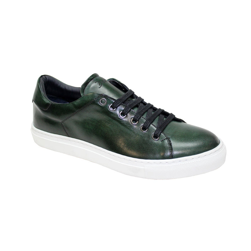 Duca Monza Men's Shoes Green Calf-Skin Leather Sneakers (D1053)-AmbrogioShoes