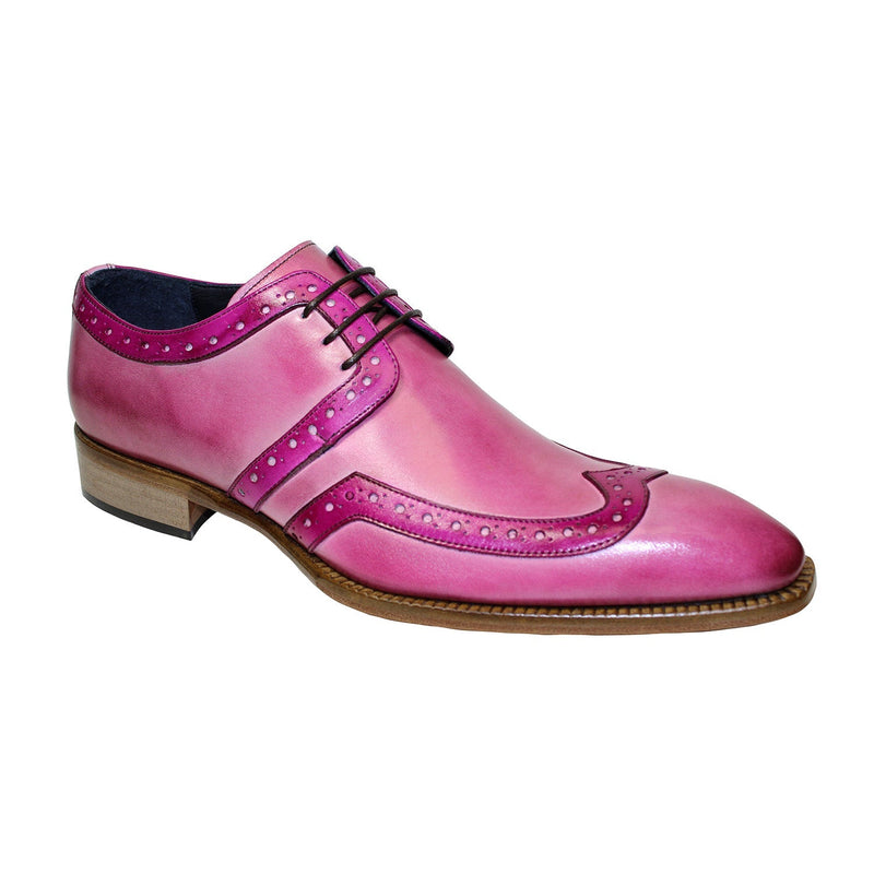 Duca Savona Men's Shoes Pink/Fuscia Calf-Skin Leather Oxfords (D1066)-AmbrogioShoes