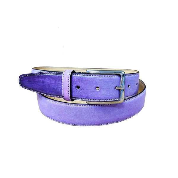 Emilio Franco 201 Men's Belts Lavender Calf-Skin Leather Men's Belts (EF1120)-AmbrogioShoes