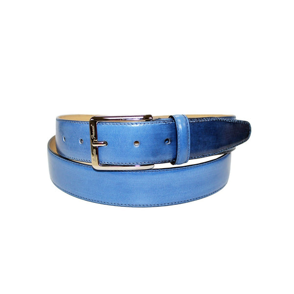 Emilio Franco 201 Men's Belts Light Blue Calf-Skin Leather Men's Belts (EF1121)-AmbrogioShoes