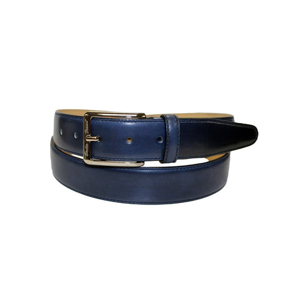 Emilio Franco 201 Men's Belts Navy Calf-Skin Leather Men's Belts (EF1122)-AmbrogioShoes
