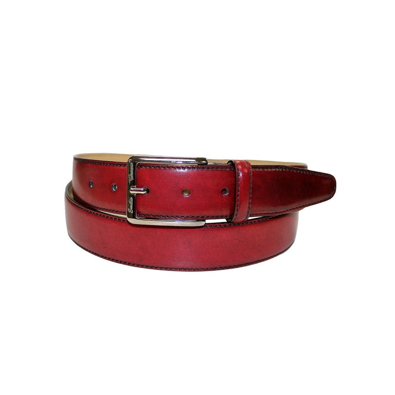 Emilio Franco 201 Men's Belts Red Calf-Skin Leather Men's Belts (EF1127)-AmbrogioShoes
