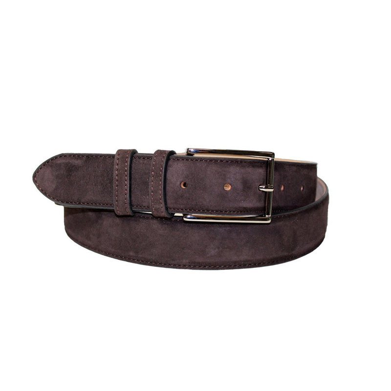 Emilio Franco 202 Men's Belts Chocolate Suede Leather Men's Belts (EF1130)-AmbrogioShoes