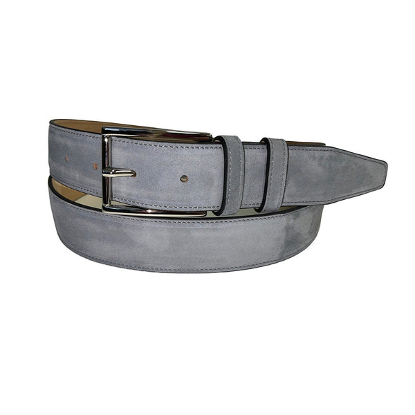 Emilio Franco 202 Men's Belts Grey Suede Leather Men's Belts (EF1133)-AmbrogioShoes