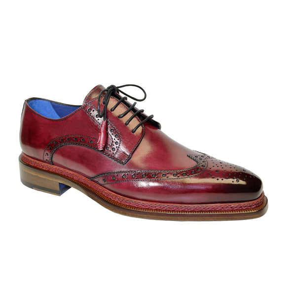 Emilio Franco Adriano Men's Shoes Antique Red Calf-Skin Leather Derby Oxfords (EF1000)-AmbrogioShoes