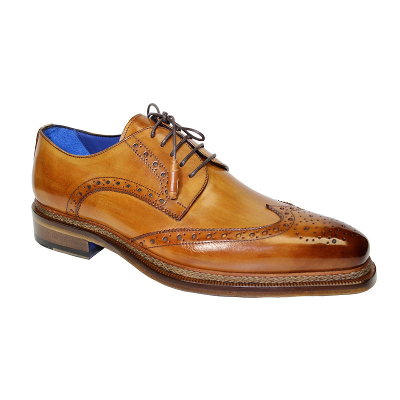 Emilio Franco Adriano Men's Shoes Cognac Calf-Skin Leather Derby Oxfords (EF1002)-AmbrogioShoes