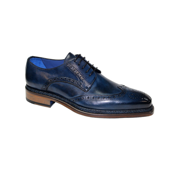 Emilio Franco Adriano Men's Shoes Navy Calf-Skin Leather Derby Oxfords (EF1004)-AmbrogioShoes