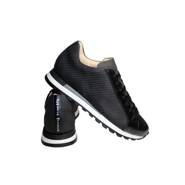 Emilio Franco Alfio Men's Shoes Black Calf-Skin Leather Sneakers (EF1005)-AmbrogioShoes