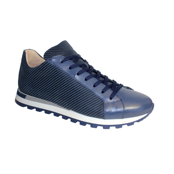 Emilio Franco Alfio Men's Shoes Navy Calf-Skin Leather Sneakers (EF1006)-AmbrogioShoes