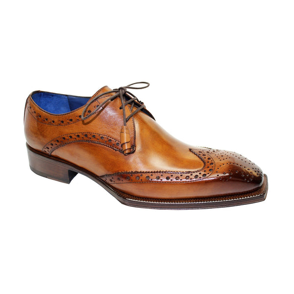 Emilio Franco Carmine Men's Shoes Cognac Calf-Skin Leather Derby Oxfords (EF1020)-AmbrogioShoes