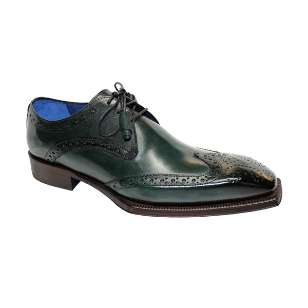 Emilio Franco Carmine Men's Shoes Green Calf-Skin Leather Derby Oxfords (EF1021)-AmbrogioShoes