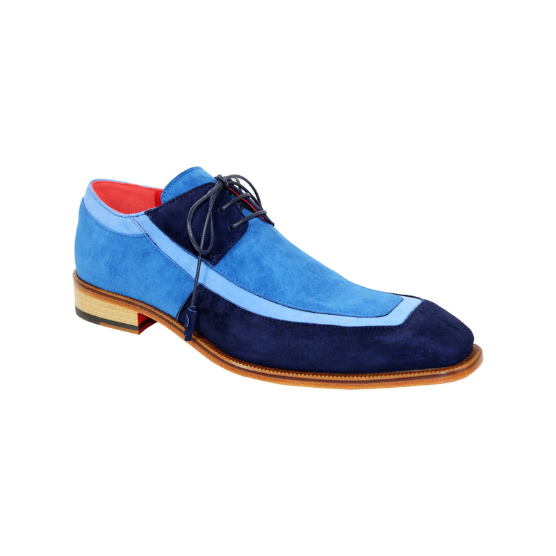 Emilio Franco Emiliano Men's Shoes Navy/Jeans/LightBlue Suede Oxfords (EF1163)-AmbrogioShoes