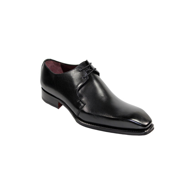 Emilio Franco Franco Men's Shoes Black Calf-Skin Leather Derby Oxfords (EF1035)-AmbrogioShoes