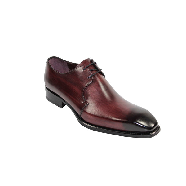 Emilio Franco Franco Men's Shoes Burgundy Calf-Skin Leather Derby Oxfords (EF1036)-AmbrogioShoes