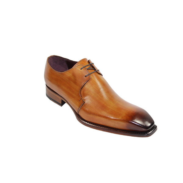 Emilio Franco Franco Men's Shoes Cognac Calf-Skin Leather Derby Oxfords (EF1037)-AmbrogioShoes