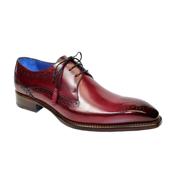 Emilio Franco Giacamo Men's Shoes Antique Red Calf-Skin Leather Oxfords (EF1039)-AmbrogioShoes