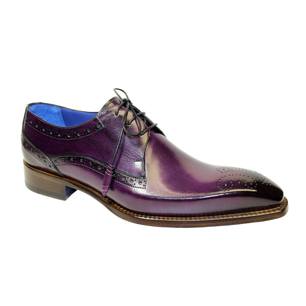 Emilio Franco Giacamo Men's Shoes Purple Calf-Skin Leather Oxfords (EF1042)-AmbrogioShoes