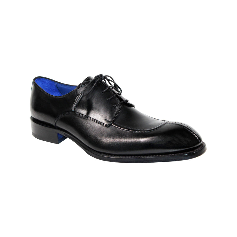 Emilio Franco Girolamo Men's Shoes Black Calf-Skin Leather Oxfords (EF1165)-AmbrogioShoes